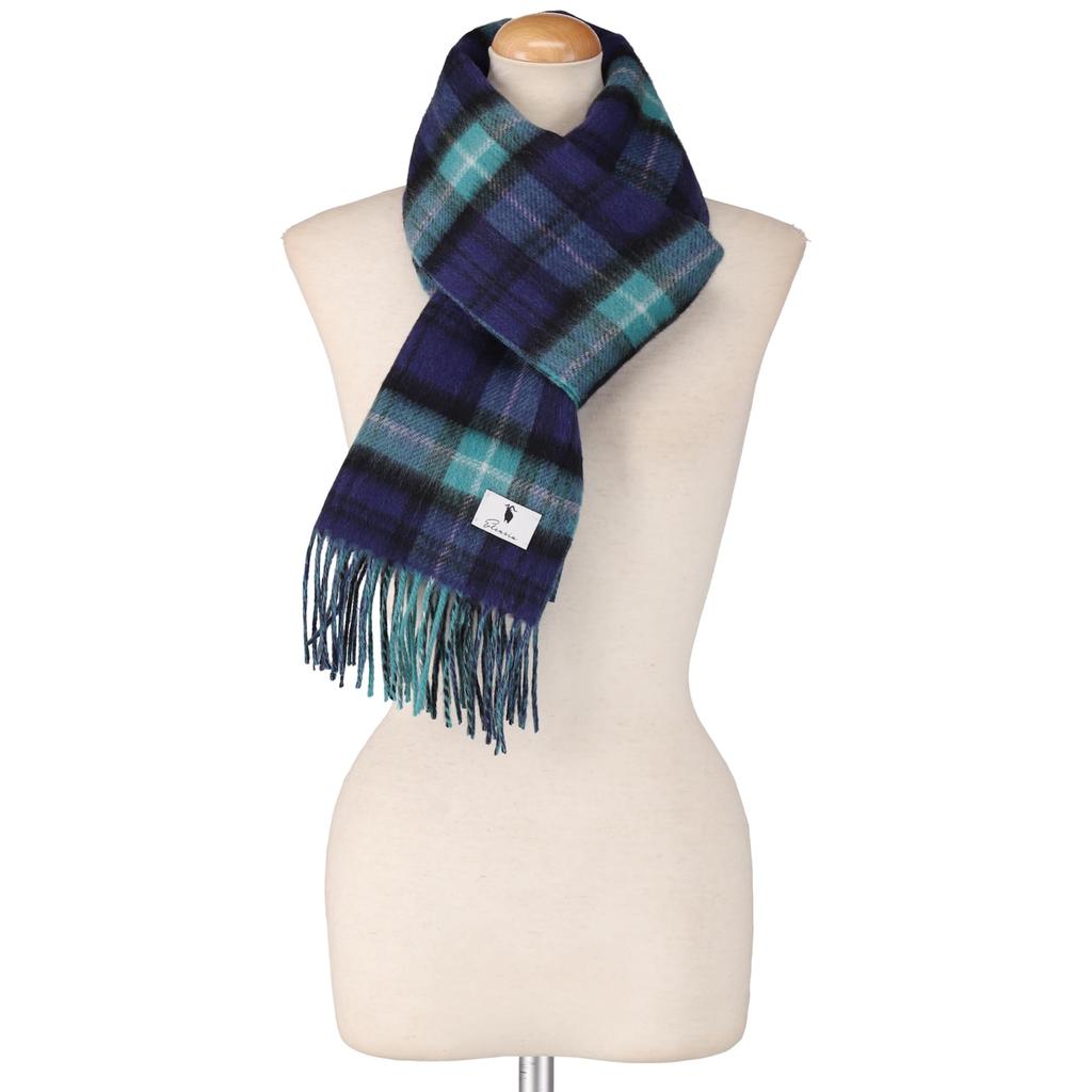 Elensia Cashmere Blend Reversible Scarf for Men and UV Check 30 x 186 160 13 Colors Blue and Gift Included Women, 98%+ Protection, Pattern, cm, g,