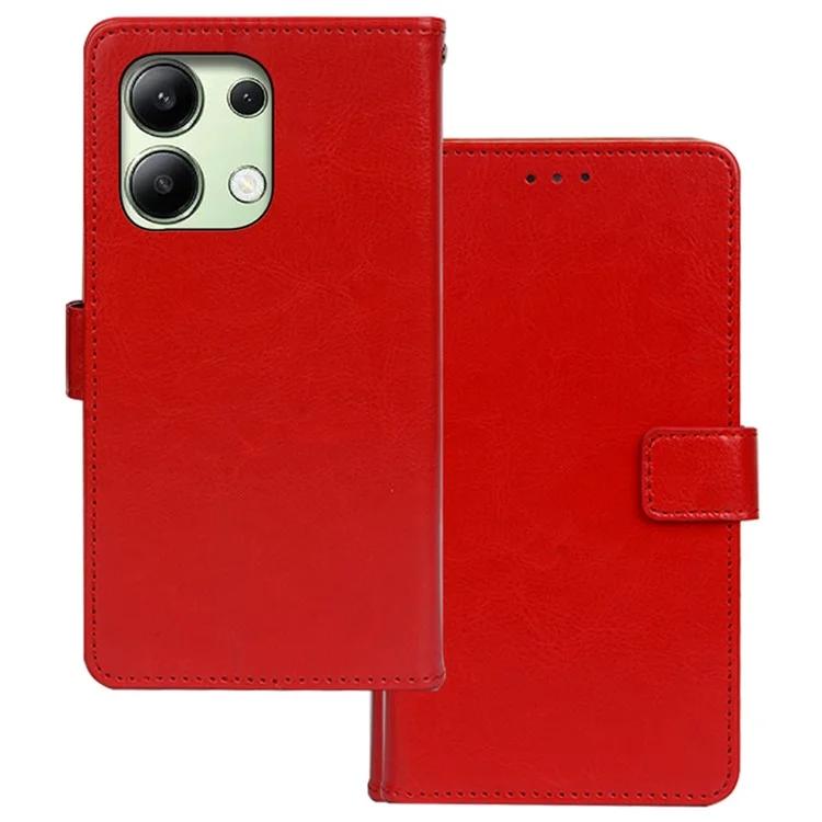 

For Xiaomi Redmi Note 13 4G Phone Case Crazy Horse Texture Cover with Photo Slot