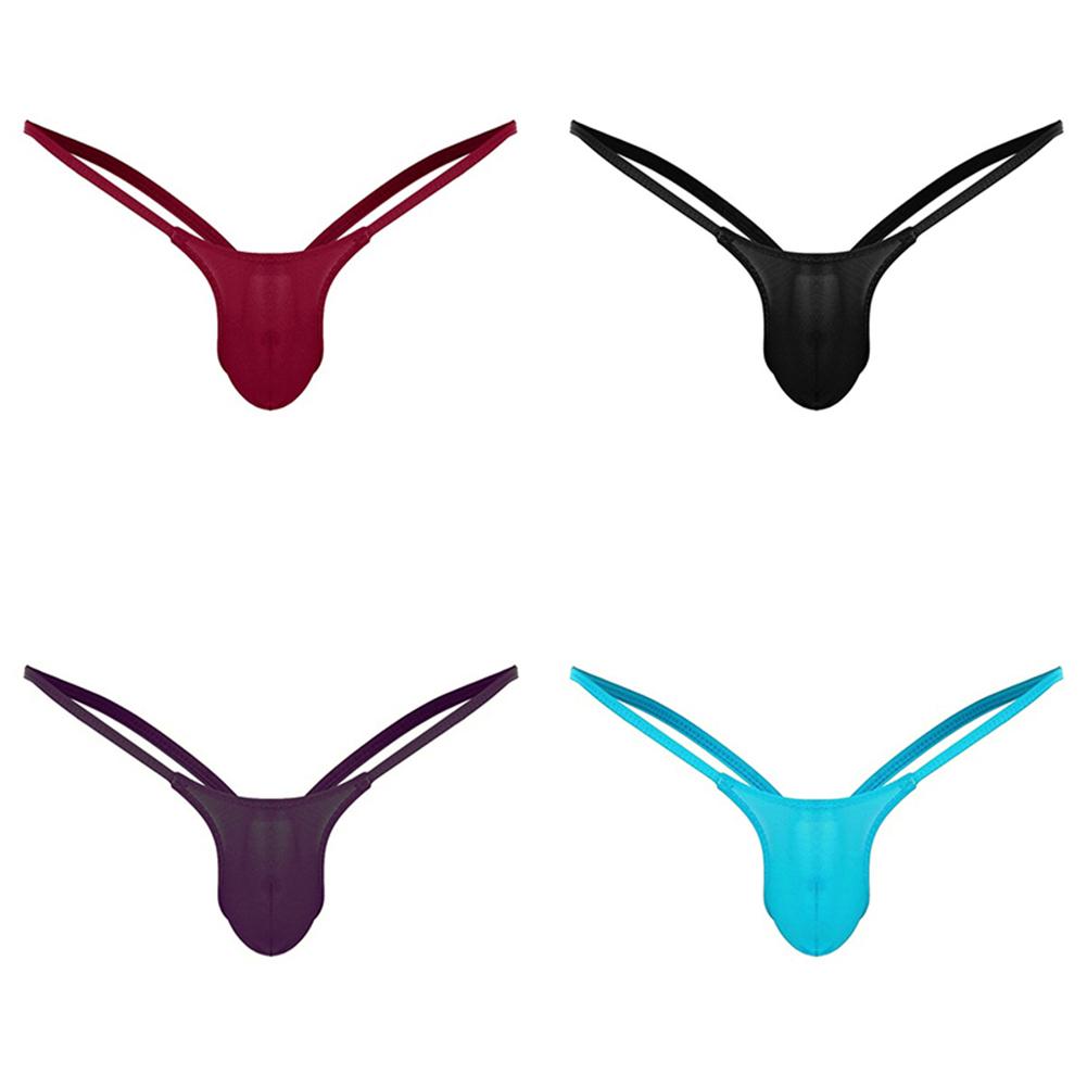 T-back Underwear Briefs Tanga Bulge pouch Knickers Low rise Solid Plus size