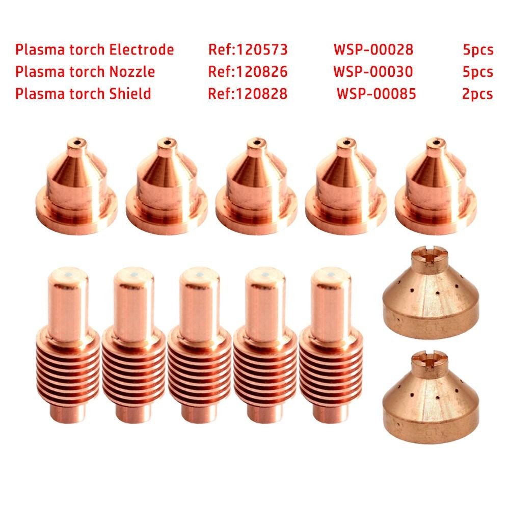 12pcs Plasma Torch Electrode Nozzles Tips 120573 120826 Shield 120828 for 600