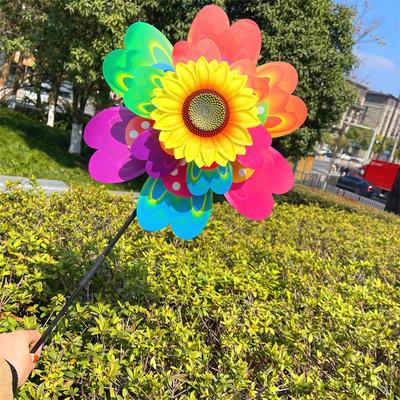 1 Adet Ayçiçeği/Kelebek Yel Değirmeni Pinwheel Renkli Payetler Yel Değirmeni Taşıma Kamp Piknik Ev Bahçe Dekorasyonu