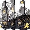 Piececool 3D Black Pearl Sailing Pirate Metallic Nano 3D Metal Assembly No Glue Difficulty Level 5 Ornament Puzzle (Special Edition) Ship, Ship,
