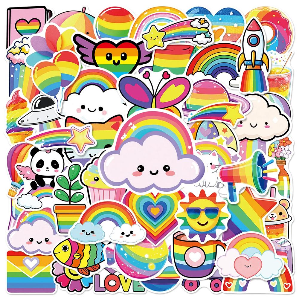 10/30/50psc Cute Cartoon Rainbow Graffiti Stickers Decals DIY Laptop Scrapbooking Phone Case Diary Stationery Decoration Sticker