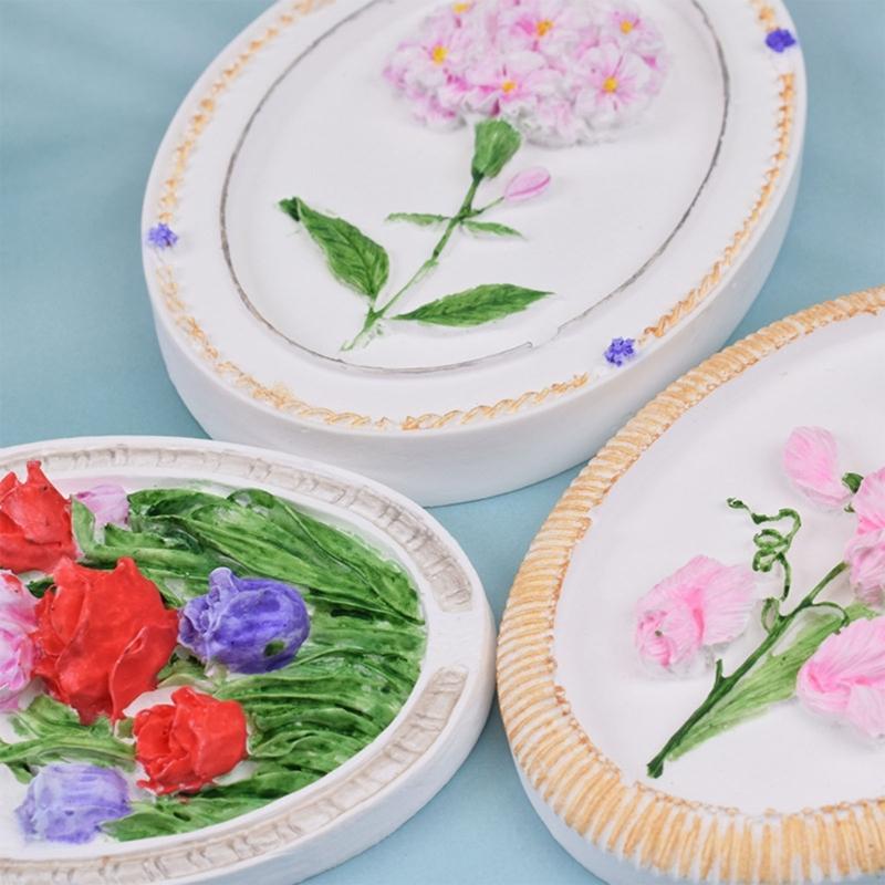 Silicone Candle Moulds Flower Shaped Soap Molds Hand-Making Supplies Non-stick Silicone Material for DIY Hand-Making