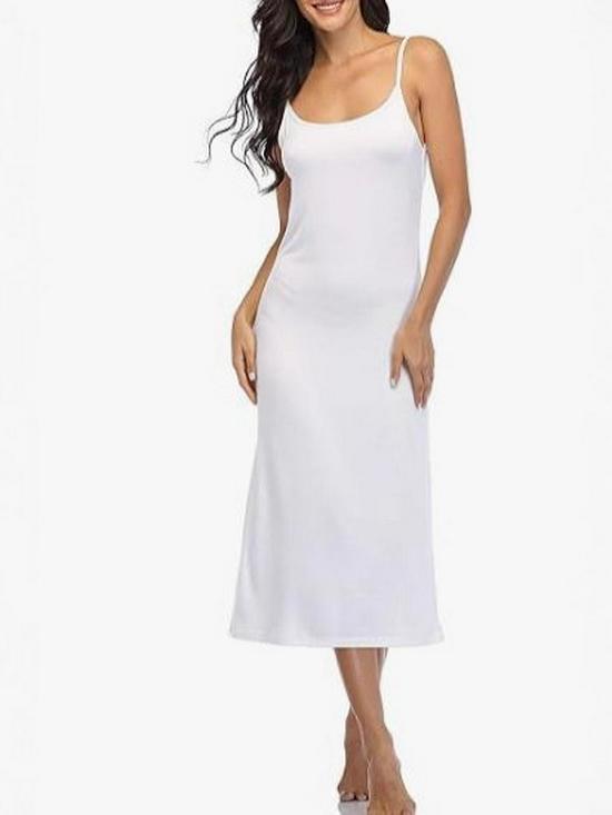 European and American Long Camisole Dress with Adjustable Straps – Soft, Round Neck Nightgown