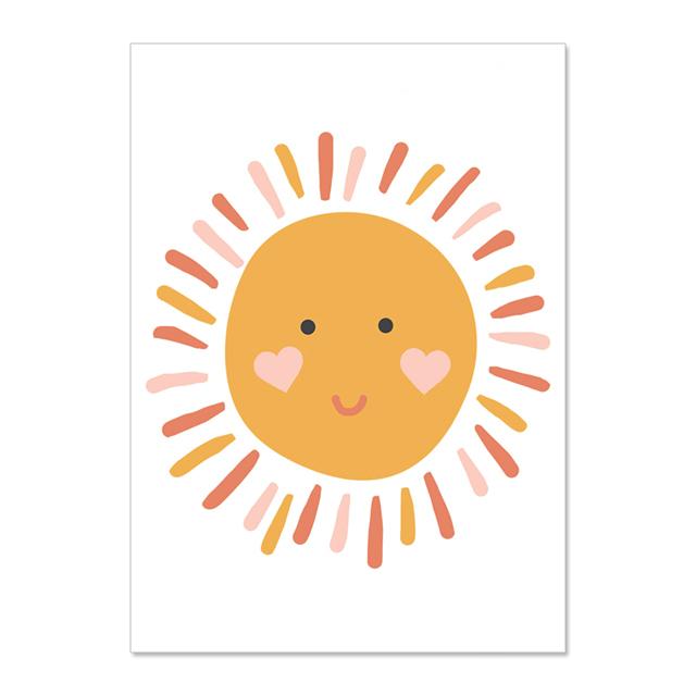 Nordic Rainbow Clouds Moon Cactus Prints And Posters Wall Art Canvas Paiting Wall Pictures For Living Room Home Décor No Frame