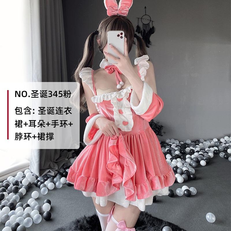 Golden Velvet Christmas Clothing Sexy Bunny Clothing Sex Underwear Nightclub Bar Party Clothing Performance