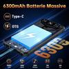OUKITEL G3 Smartphone Robuste 16GB+128GB/1To Écran 6" 6300mAh Telephone Portable Incassable Android 14 13MP Dual SIM 4G/GPS Orange