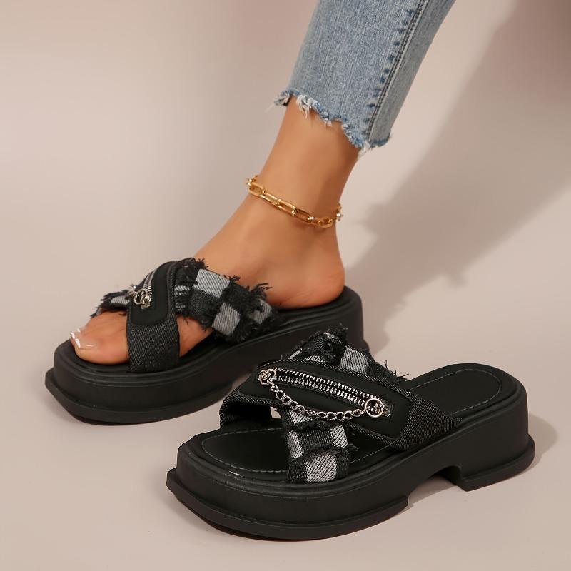 [Summer Style Sandals] Women's Thick-Soled Sandals | New Summer Style, Slip-On Outdoor Beach Shoes, Versatile And Fashionable Soft-Soled Sandals
