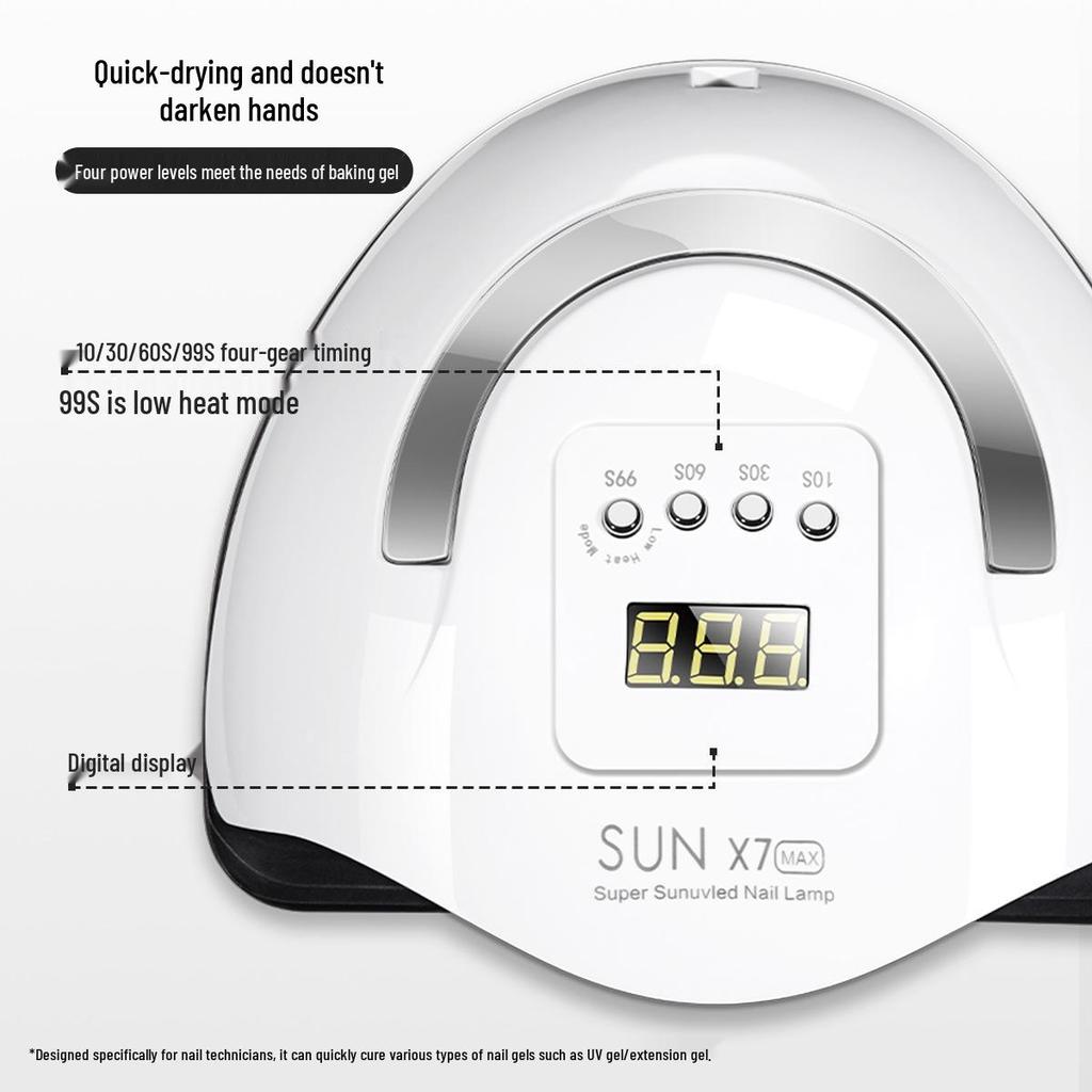 2025 Nail Lamp 320W LED Quick-Dry, 66 Beads, Smart Curing, No-Tan