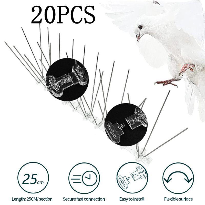 43Cm-430Cm Plastic Anti Bird Pigeon Spikes Stainless Steel Bird Repeller Detachable Anti Climb Fence Wall Spike For Repeller