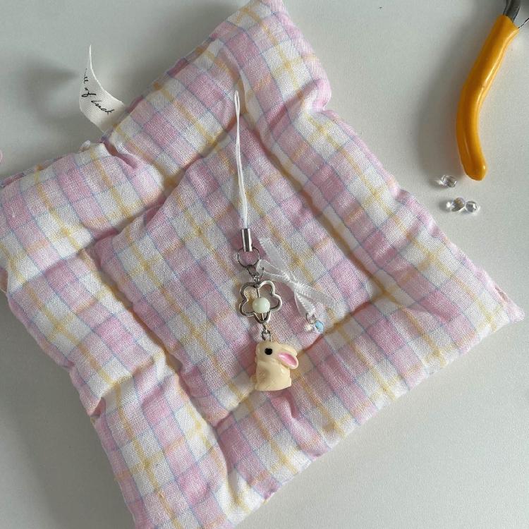 Acrylic Rabbit Keychain Delicate Flower Bowknot Keyring for Bags Backpacks