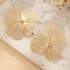 Punk Vintage Metal Petal Flower Stud Earrings Women Girls Trend Goth Geometric Piercing Earring Jewelry Steampunk