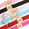 Personalisiertes Hunde-Schnallenhalsband Kundenspezifische Hunde-Lederhalsbänder Kostenlose Gravur Haustierhalsband für kleine, mittelgroße und große Hunde Bulldogge Mops