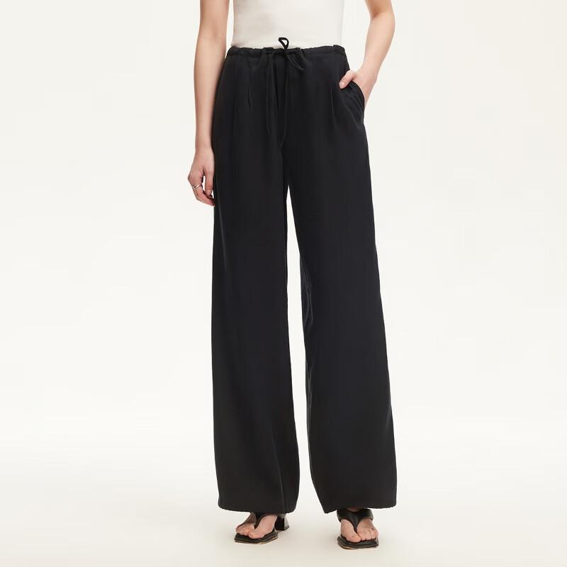 VEROMODA Women's Draped Pleated High-Waist Casual Pants
