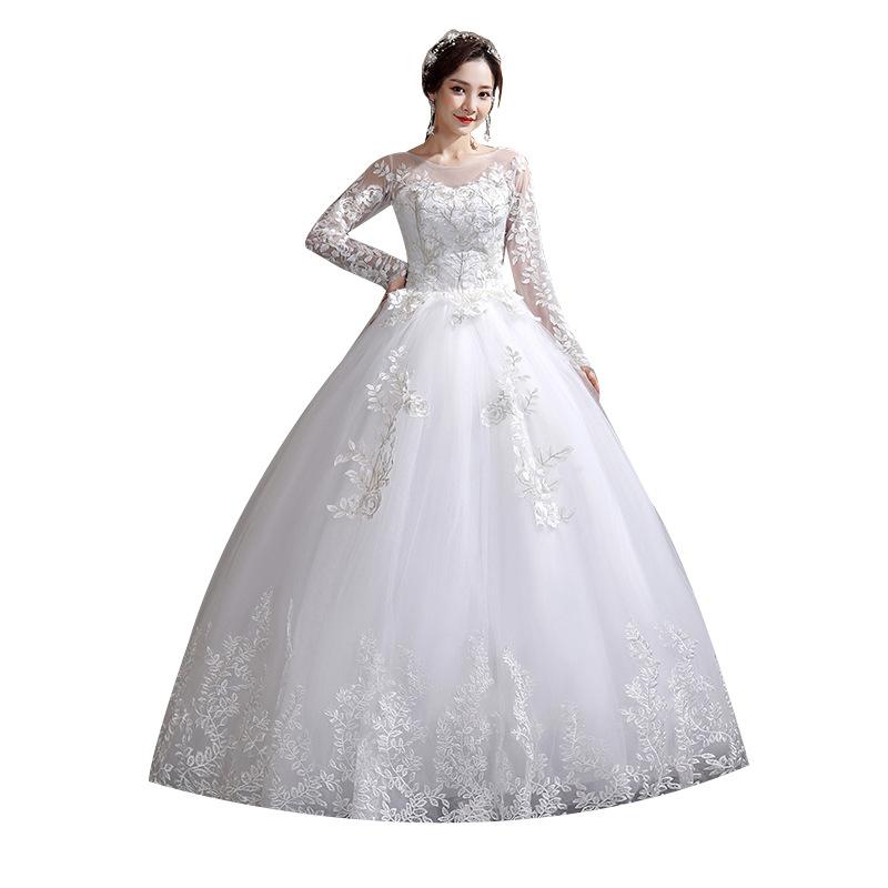 Wedding Dress 2022 New One-shoulder Sleeve Bridal Knot Wedding Dress Slimming Wedding Dress