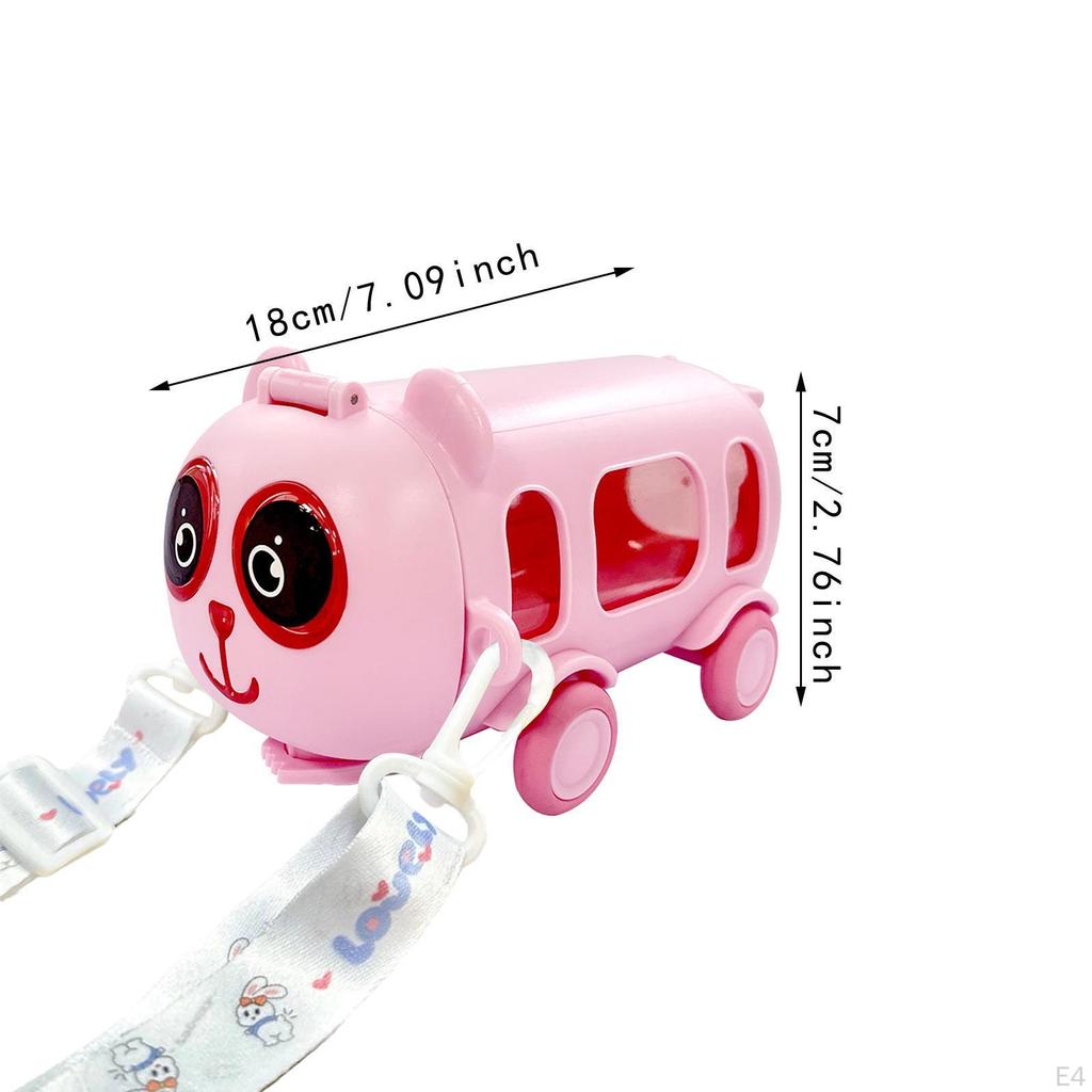 Bus-Trinkflasche für Kinder: Autobecher mit Strohhalm und Riemen - Auslaufsicherer Trinkbecher beweglich