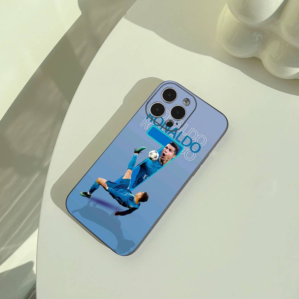 C-R-7 Ronaldo Phone Case For iPhone 17,16,15,14,13,12,11 Pro Max,16Plus,XS Lightweight and practical Soft Black Cover iPhone17PRO