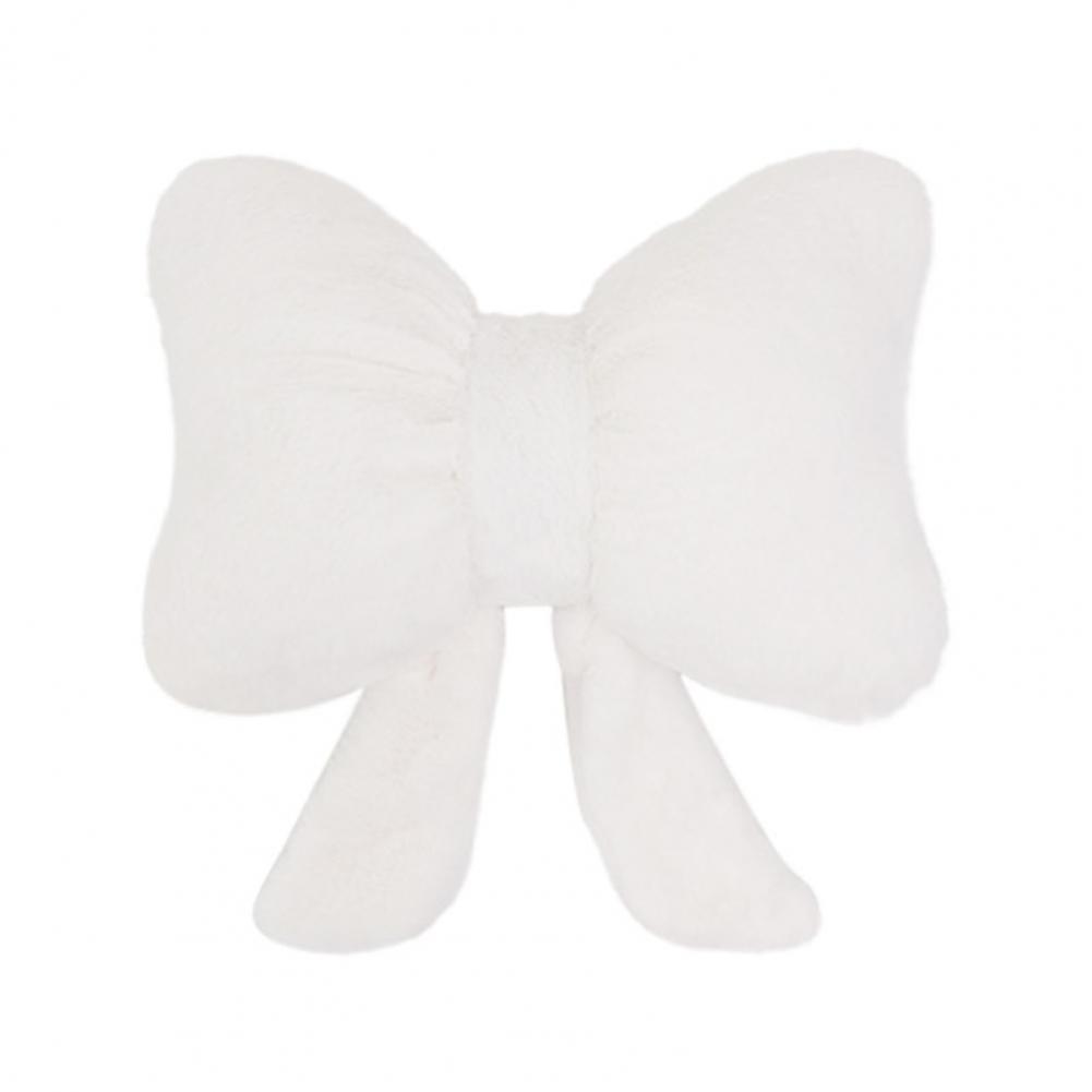 Soft Car Neck Pillow Lumbar Support Plush Bow Car Headrest Pillow Soft Lumbar Support Cushion Comfortable Waist Pillow