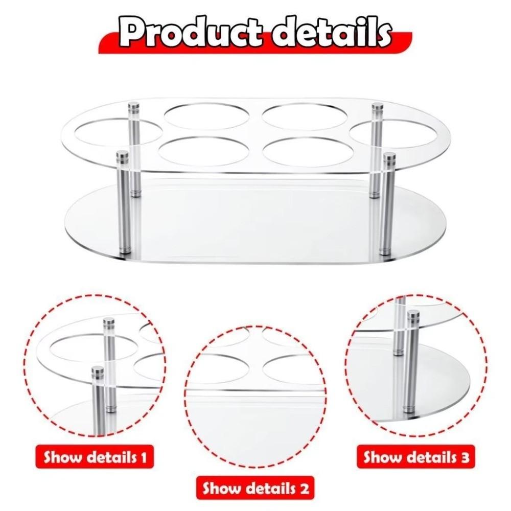6 Slots Water Bottle Organizer Acrylic Cup Holder Stand for Cabinet Pantry Countertop Home