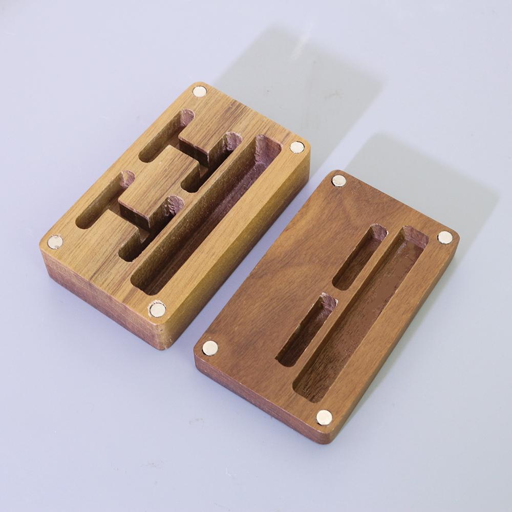 Classic Wooden Jewelry Box Custom Logo Engraving Men Cufflink Single Tie Clip Wedding Engagement Ring Packaging Case