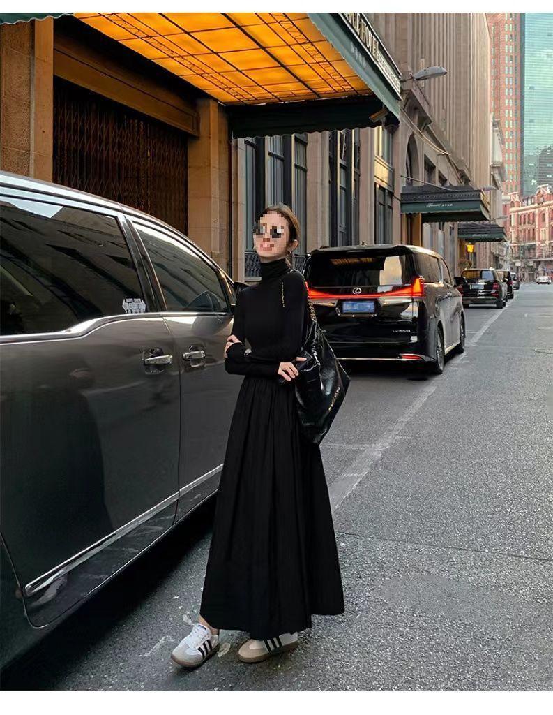 2023 Audrey Hepburn-Inspired Korean Style Slimming Over-the-Knee Spring Dress for Women
