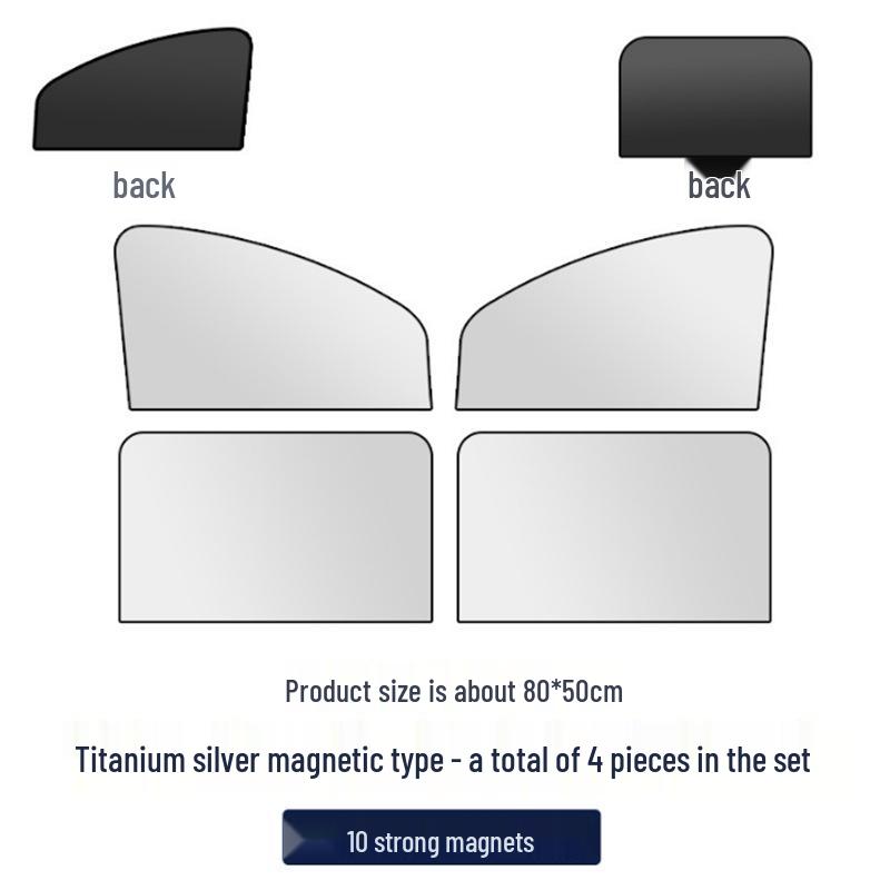 Magnetyczna osłona przeciwsłoneczna do samochodu - izolacja cieplna i ochrona przeciwsłoneczna bocznych szyb