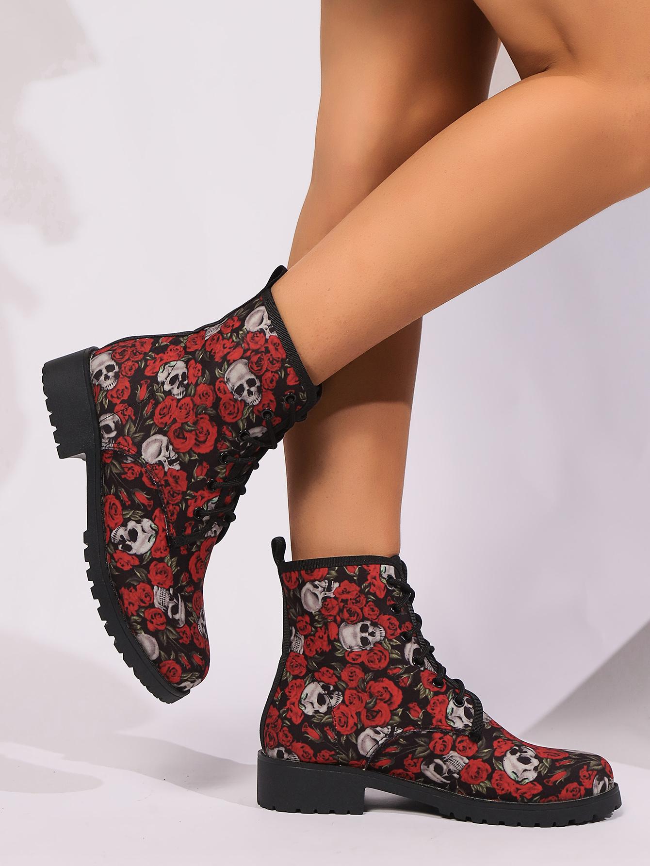 

модные женские сапоги весна/осень с круглым носком на низком каблуке для женщин, модные туфли на платформе со шнуровкой, нескользящие сапоги до середины голени 43