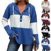 Women's Casual Patchwork All, Hooded T,shirt Top