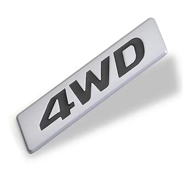1Pc 3D Metal 4WD Logo Decals Emblem Badge Car RearTrunk Fender Adhesive Badge Body Sticker Accessories