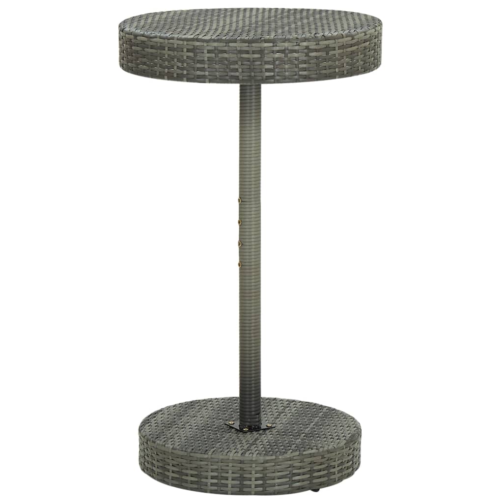 3 Piece Garden Bar Set Grey Poly Rattan & Solid Acacia Wood