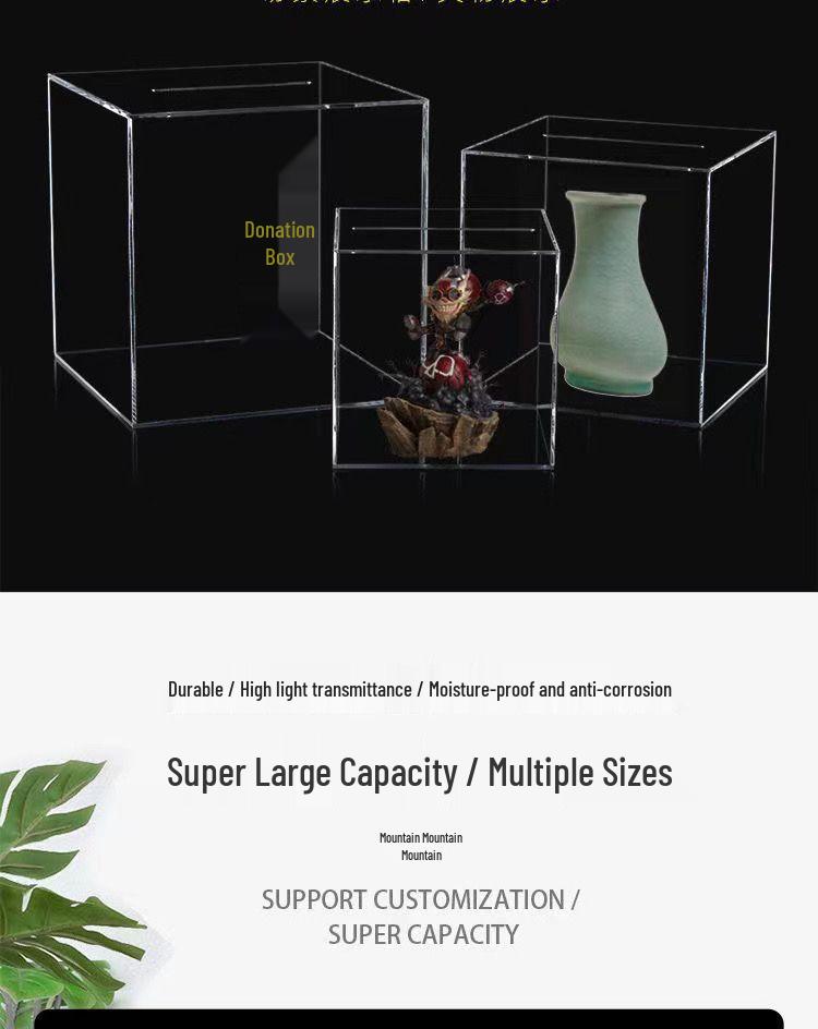Transparent Acrylic High-Capacity Piggy Bank - No Withdrawal, Online Celebrity Style for Adults and Students.