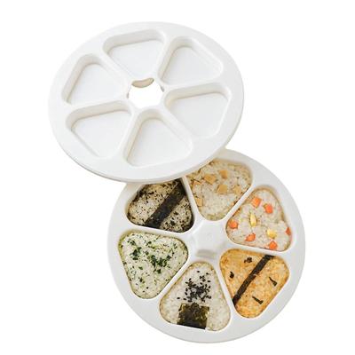 Onigiri Maker Mold 6 Holes Pieces Rice Ball Onigirazu Press Handmade Triangle Cutter Expert Omusubi Lunch Box Sushi Kit Bento Cooking Kitchen Making