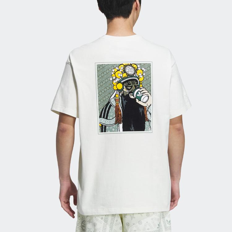 Adidas Originals Trefoil Toc Graphic Tee With Hand-Painted Peking Opera Print Men Tops Han-Jade-White IP1760
