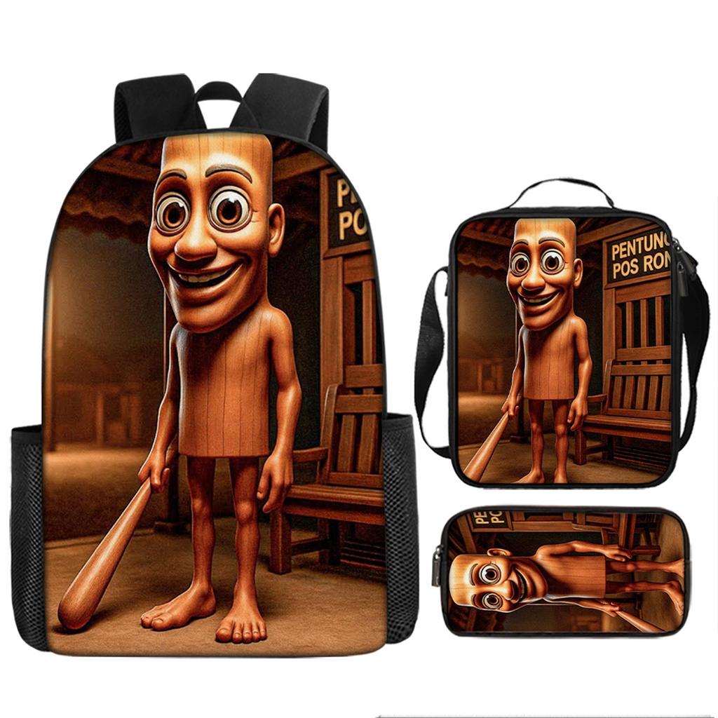 Three-pack Lightweight Children's School Bag Set, School Bag + Lunch Bag + Pencil Bag, Printed School Bag Set