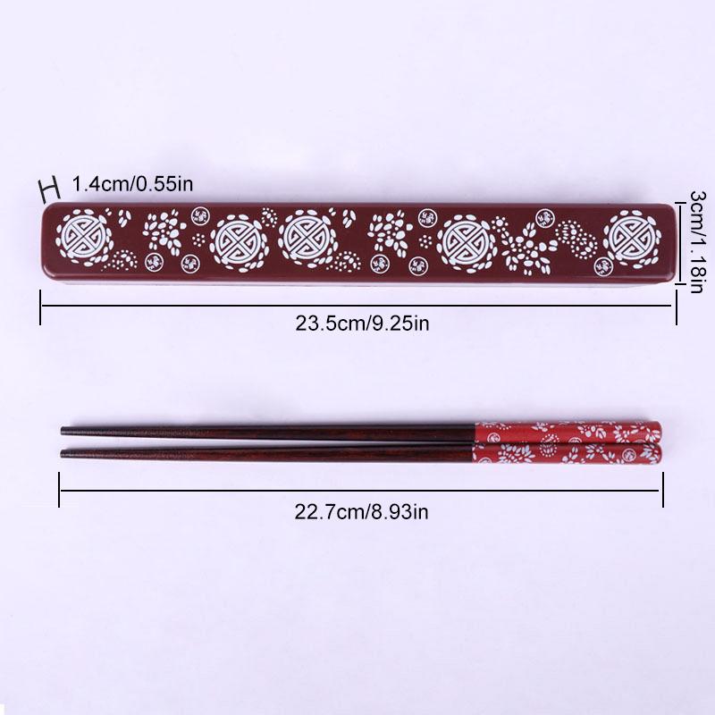 1Set Japanese Chopsticks Travel Camping Wooden Chopsticks Set With Case Reusable Sushi Sticks for Food Kitchen Tableware