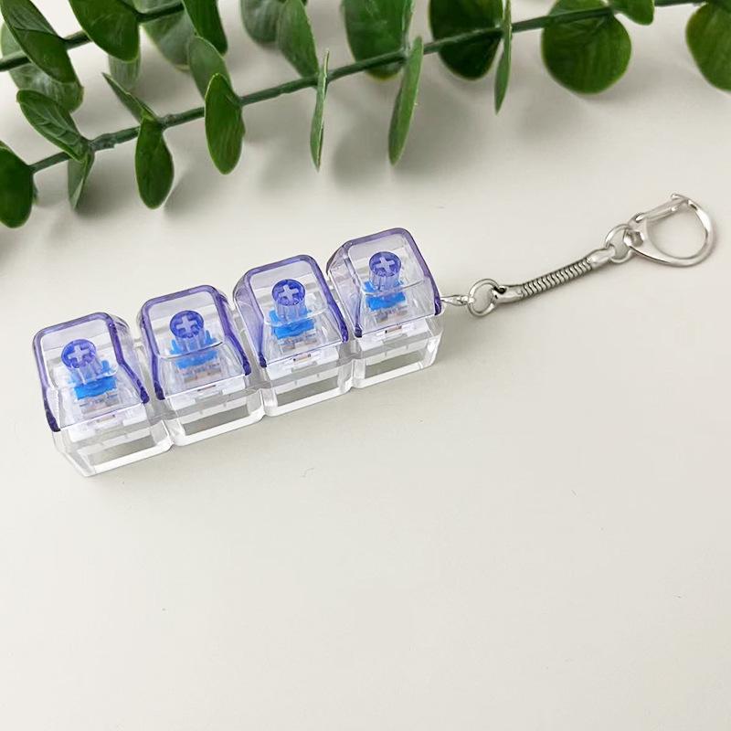 Transparent 4-Key Decompression Keychain with Light and Sound Effects