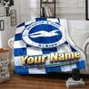 1pc Brighton & Hove Albion F.C. Blanket with Custom Name, Gift, for Men and Women, Soft Blanket, Good for Sofa Bed Couch Travel, Lightweight Flannel B