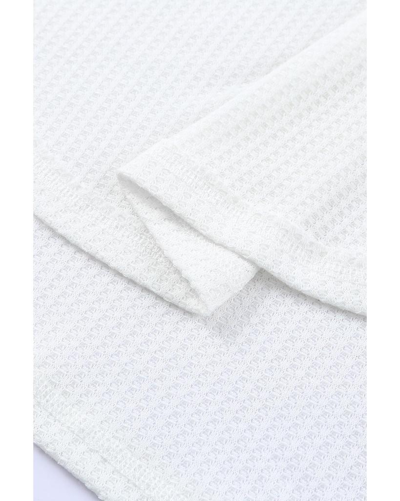 Azura Exchange Drop Shoulder Waffle Knit Top