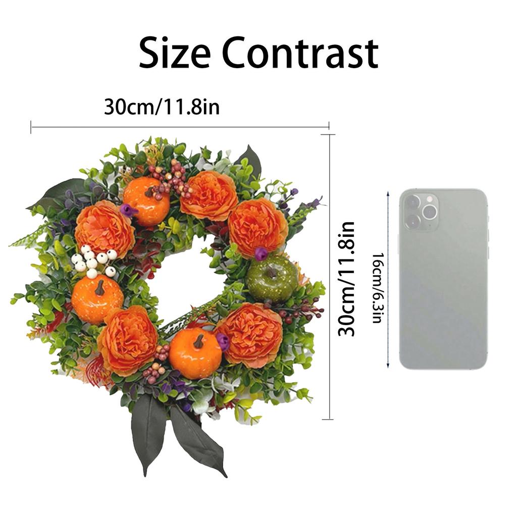 Thanksgiving Door Hanging Decoration  Wreath, Suitable For Porch, Window,  Home, Holiday, Hanging Decoration