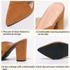 Pointed Toe High Heels Women Slippers Suede Mules Shoes 2025 Spring Brand Chunky Sandals Fashion Flip Flops Pumps Slides Mujer