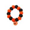 Small Dog Collar for Halloween Pom-Pom Pet Collar, Cute Stretch Cat with Pumpkin Stretchy Bell, Soft Black Orange Pom-Poms Cats Dogs