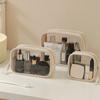 New Waterproof Cosmetic Bag Large Capacity Zipper Closure Toiletry Bag PU Transparent Makeup Bag Travel