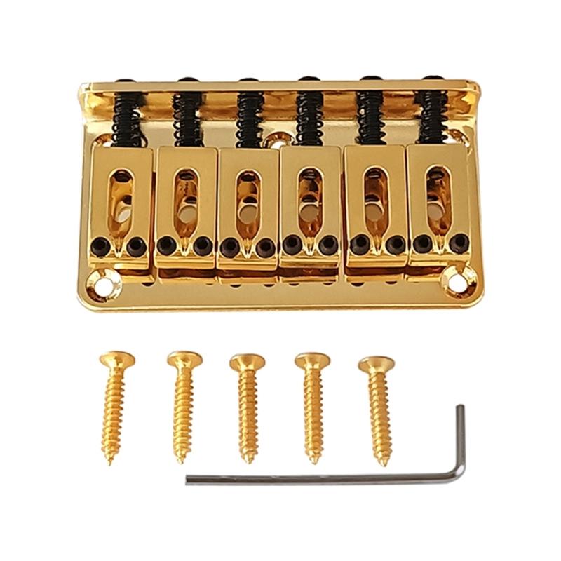 6 String Cigar Box Guitar Bridge, Electric Guitar Bridge Tailpiece Top Load Fixed Hardtail Saddle Cigar Box Guitar Parts