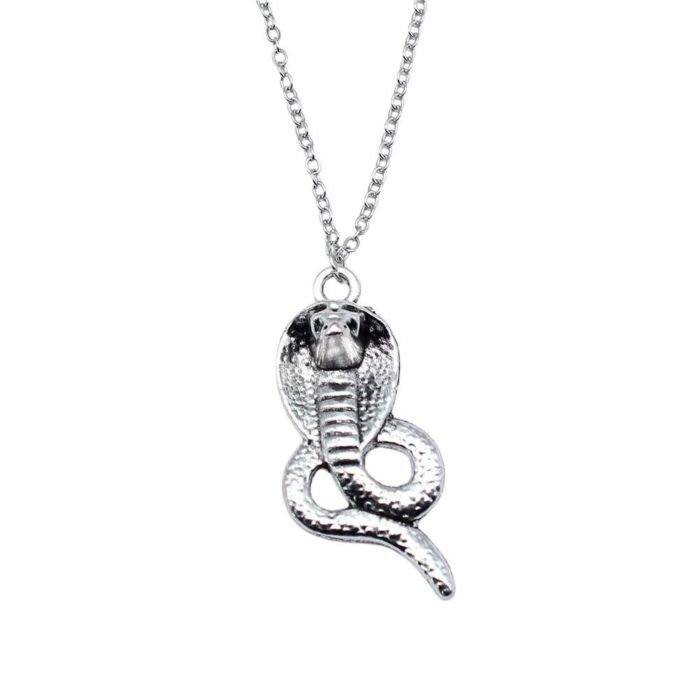 Snake Charm Necklace Dragon Minimalist Serpent Pendant For Women Grunge Aesthetic Jewelry 43cm Chain