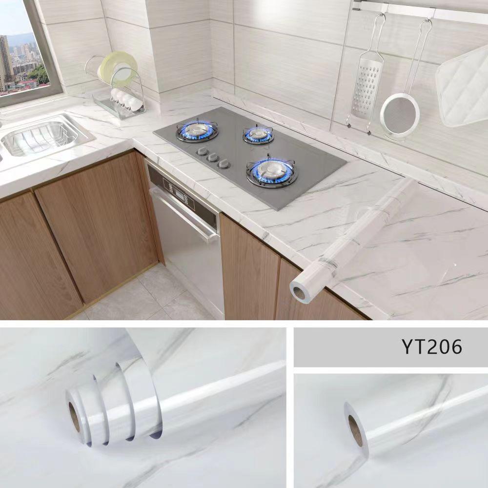 Waterproof and moisture-proof wallpaper countertop self-adhesive oil proof film stove cabinet ceramic tile marble sticker