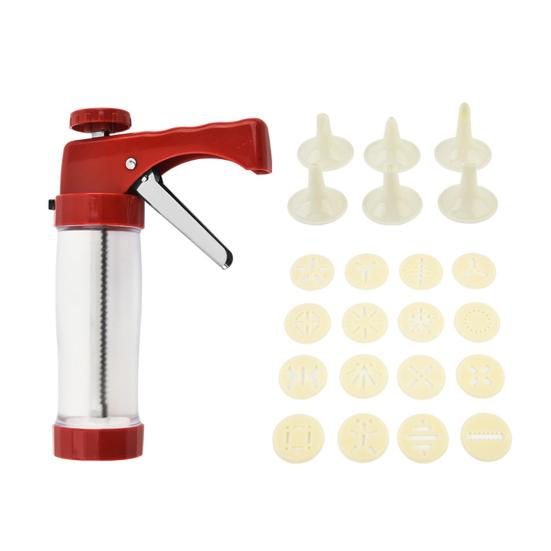 Cookie Press with 16 Discs 6 Decorating Tips Home DIY Cookie Maker Machine Cake Icing Tools Kit Kitchen Baking Supplies