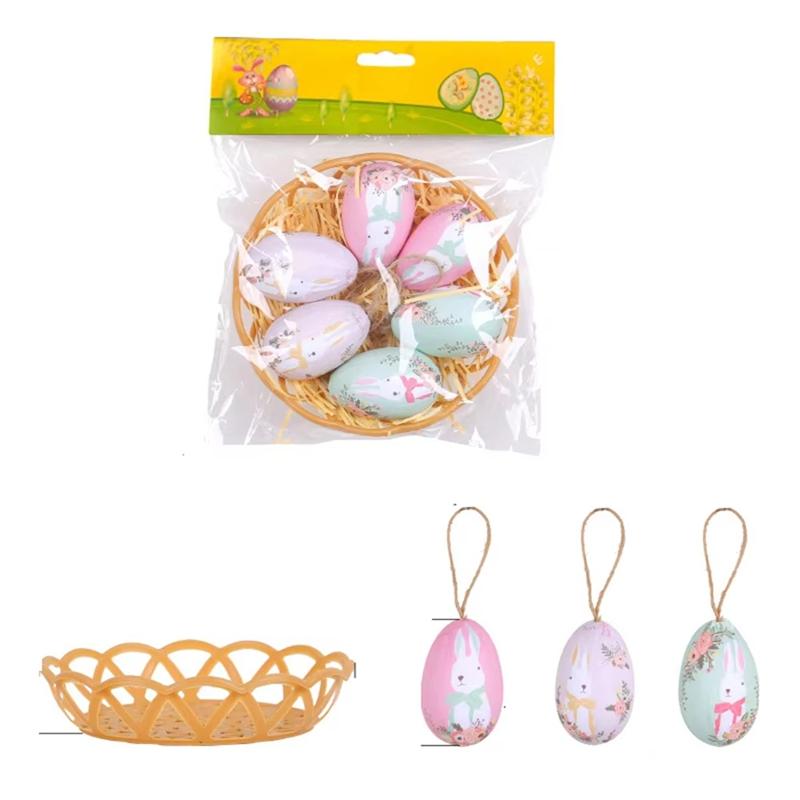 2025 Trend Oster Bunter Eierkorb, Hängende Ornamente & Anhänger für Osterparty-Dekorationen, Ideale Kindergeschenke