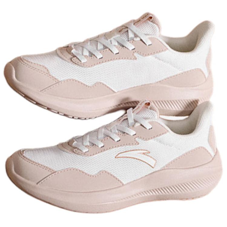 New Anta Nebula Cushioning And Breathable Low top Casual Running Shoes Women's White Pink 922435559-2