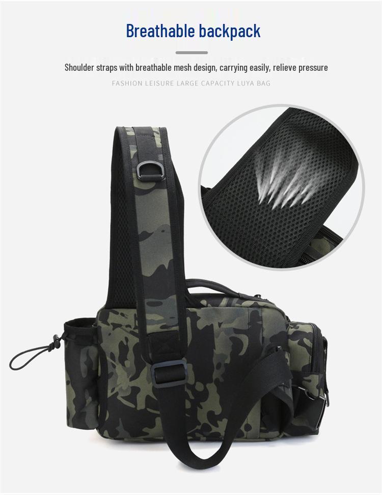 Multifunctional Fishing Waist & Crossbody Bag with Large Capacity for Rods and Tackle